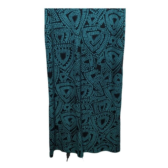 Ruby Rd Blue Black Abstract Maxi Dress Small Sleeveless Stretch Boho Vacation - Picture 6 of 8